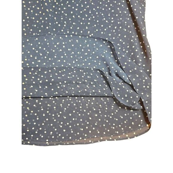 Calvin Klein Navy Blue Polkadot Chain Sleeveless Halter Blouse Top Medium EUC - Picture 5 of 7